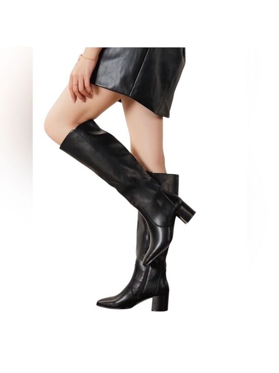 Feetquake Shoes - Black Knee High Women's Boots